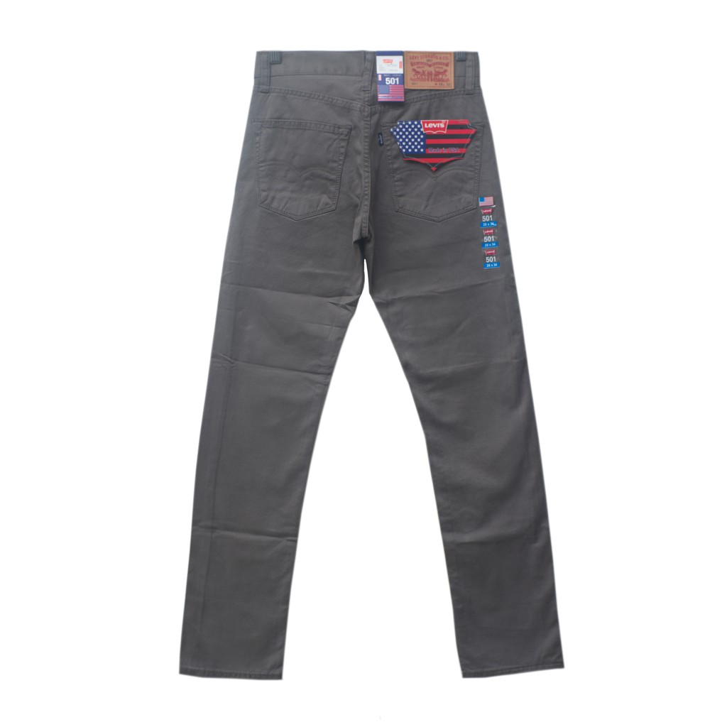 Levis 501 USA - Celana Panjang Pria - Bahan Kanvas Grey