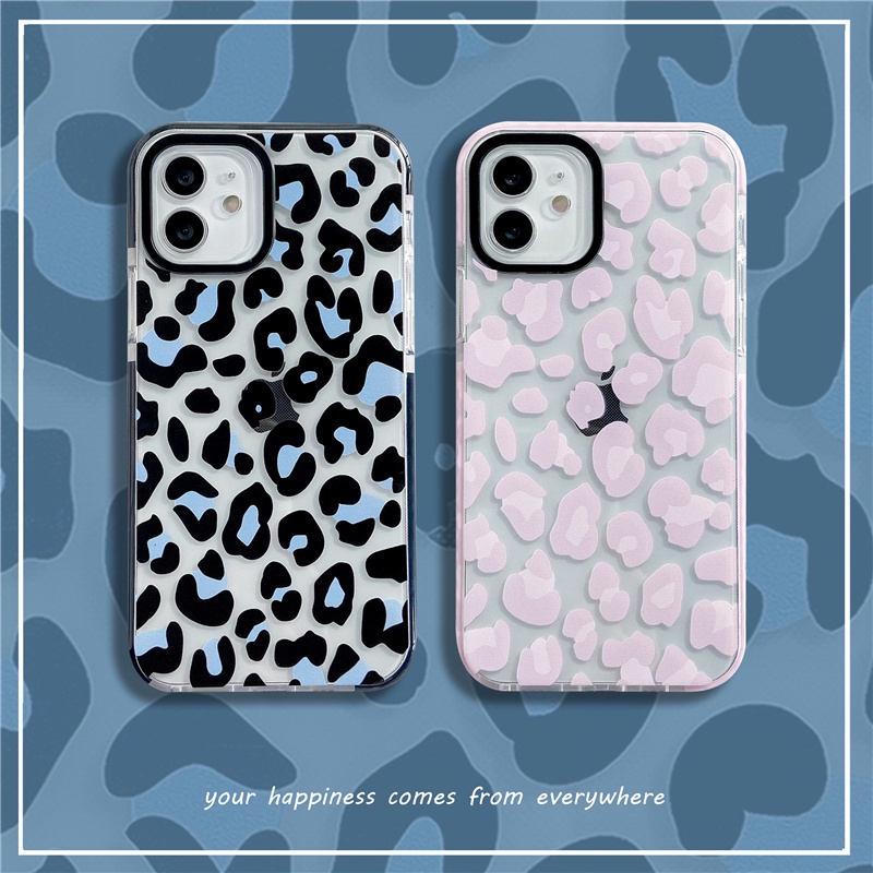 Soft Case Transparan Motif Leopard Untuk Iphone 6 6s 7 8 Plus X Xs Xsmax 11 12 Pro Max Xr 12mini