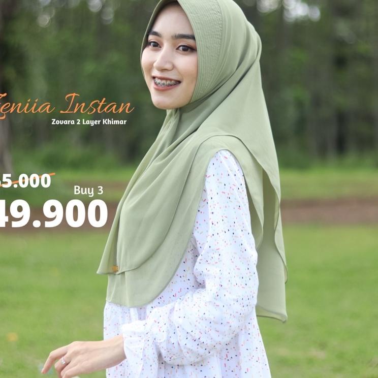 LANGSUNG ATC.. Zenia Instan 2 Layer New Khimar Zovara