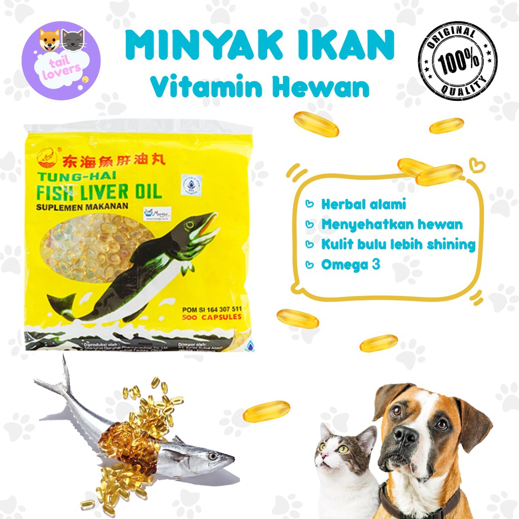 Minyak Ikan untuk Kucing Anjing Hamster Tung Hai Asli Vitamin Fish Oil COD Omega 3 Import Hewan Image 1