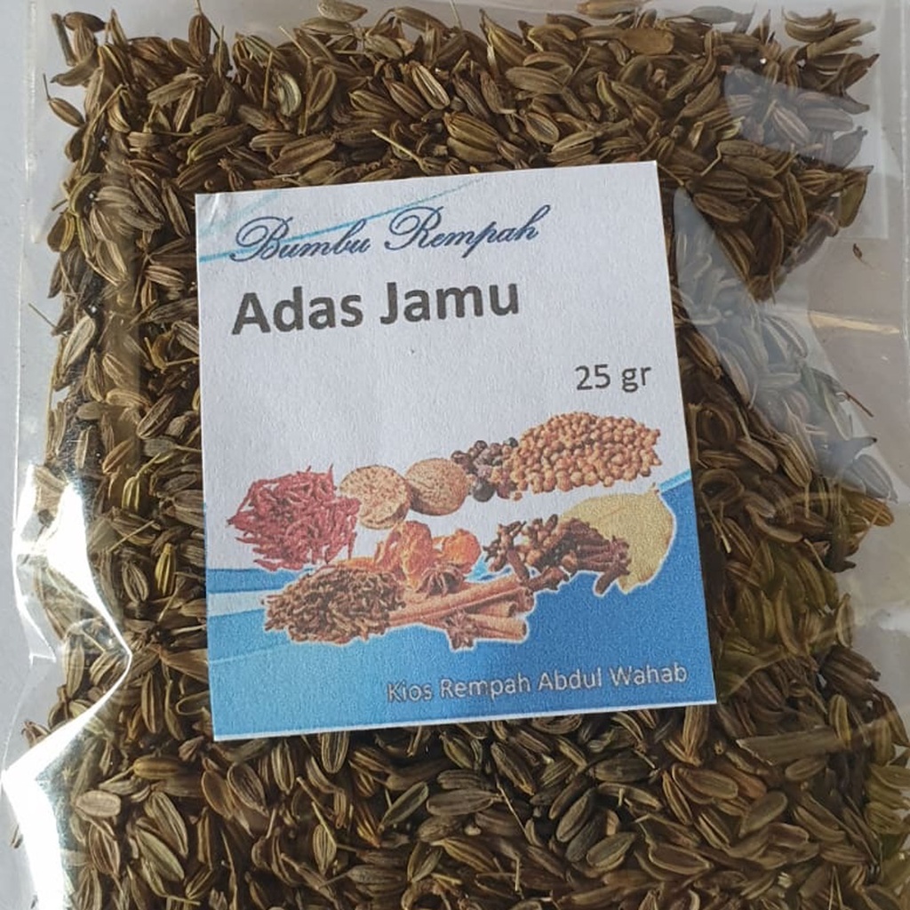 

Adas Jamu 25 gram, bumbu rempah wahab