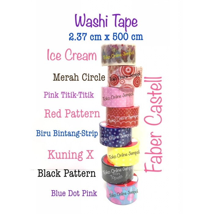 

Cantik 5M Washi Tape Motif Pattern Solatip Dekorasi Faber Castell Atk0986Fc Sale!!!