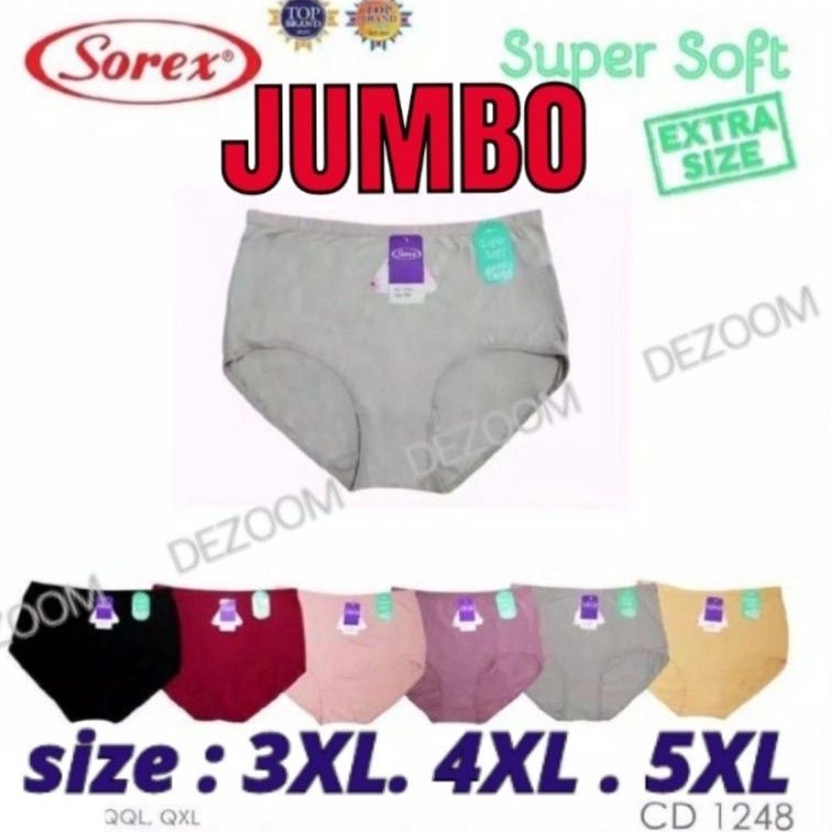 CD wanita JUMBO Sorex 1248 Bahan Tipis Spandex Super Soft uk 3XL sampai 5XL