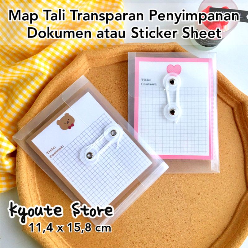 

Map Tali Penyimpanan Mini Dokumen Sticker Foto Travel Pouch Transparan Organiser