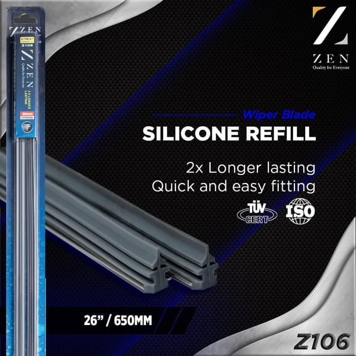 Zen Silicone Wiper Refill 26&quot; 2 pcs Karet Silikon Isi Ulang Wiper Z106