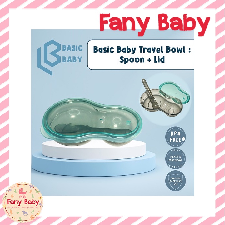 BASIC BABY TRAVEL BOWL WITH SPOON LID