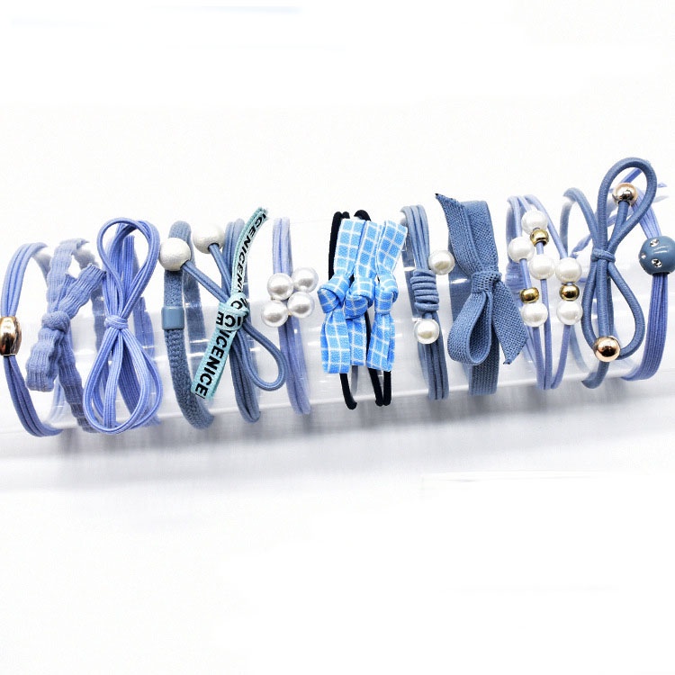 MURMURE.ID | 12PCS/SET KARET RAMBUT ALA KOREA IKAT RAMBUT MUTIARA BANYAK WARNA HA031-2