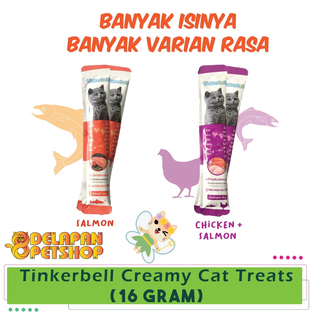 Tinkerbell Creamy Cat Treats Snack Cemilan Kucing Cair Liquid 16 Gram