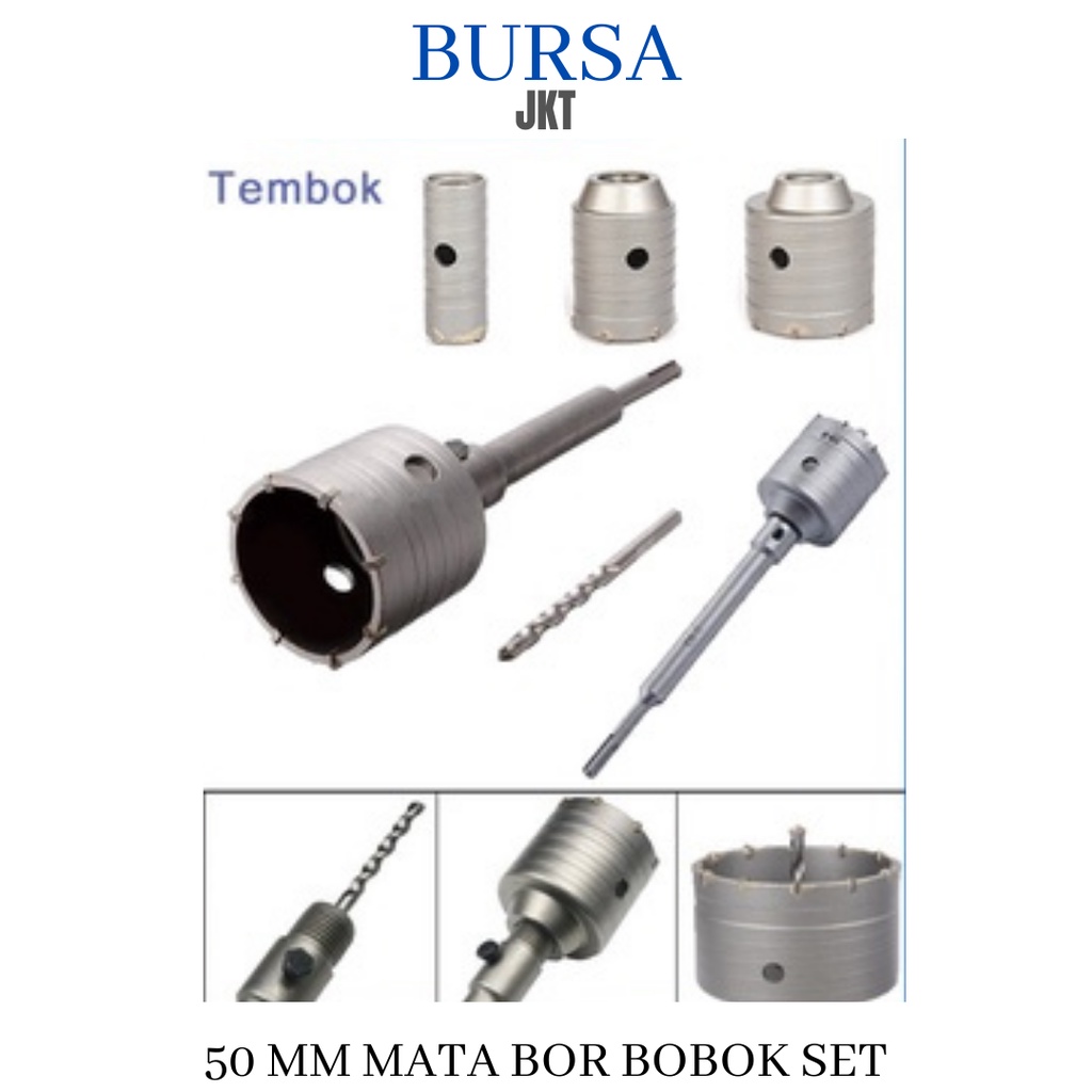 50 MM HOLE SAW MATA BOR TEMBOK 50 MM SET LENGKAP