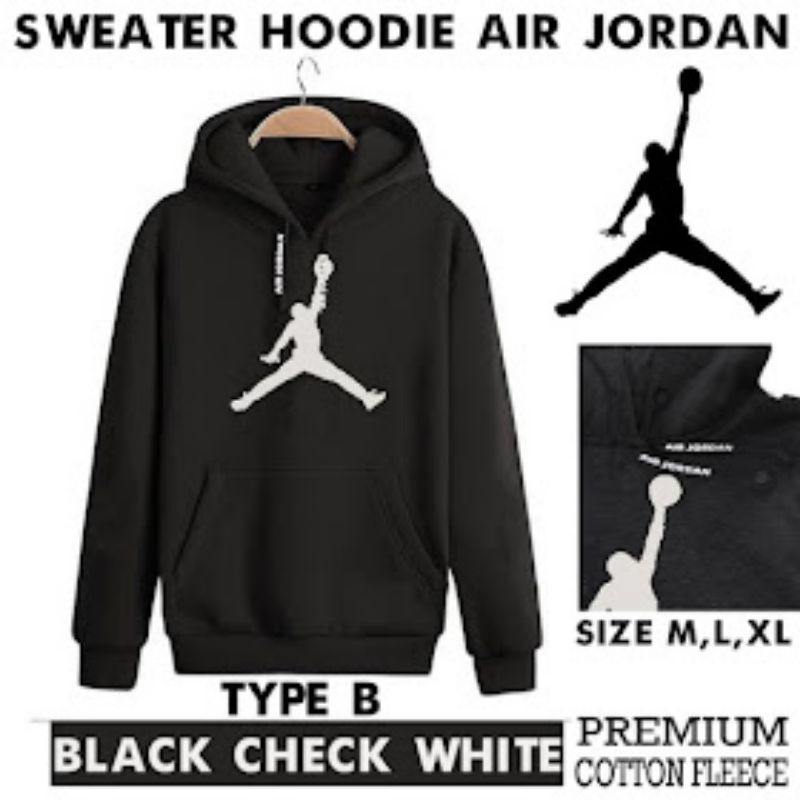HOODIE AIR JORDAN - JAKET SPORT - SWEATER HITAM