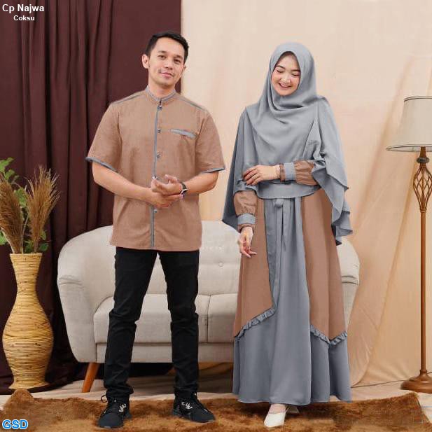 Cp Najwa/Pakaian Muslim Couple Model Terbaru/Couple Pasangan Terbaru/Baju Modern