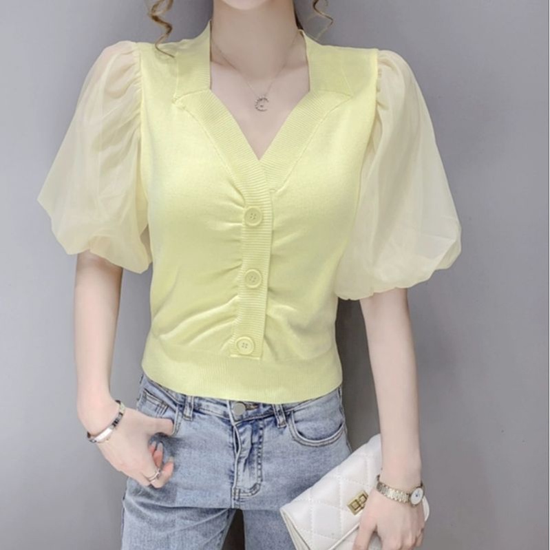 MDLV ~ Z007# Seravina Knit Top Blouse Rajut Fashion Import