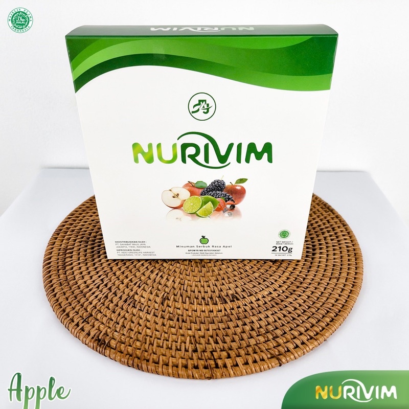 NURIVIM Rasa Apple 1box isi 14Sachet - BPOM Detox Tubuh, Pelangsing / Diet