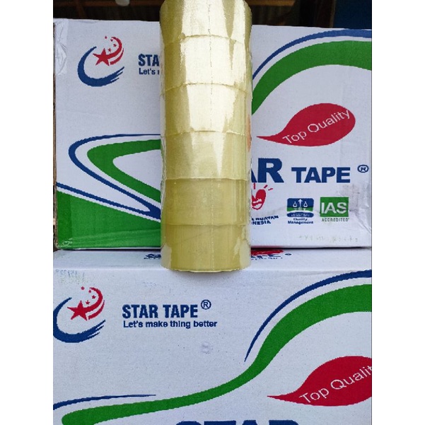 STAR TAPE LAKBAN BENING &amp; COKLAT 45x90YARD(1BOK ISI 72 ROLL)