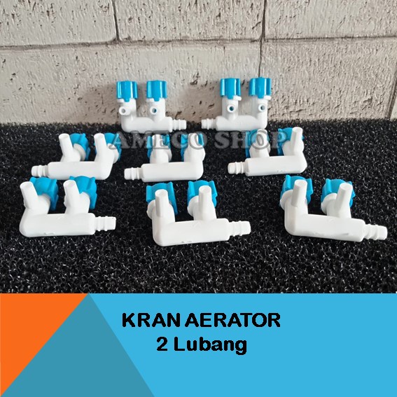 Keran Kran Udara Angin Aerator Aerasi Aquarium 2 Way Lubang