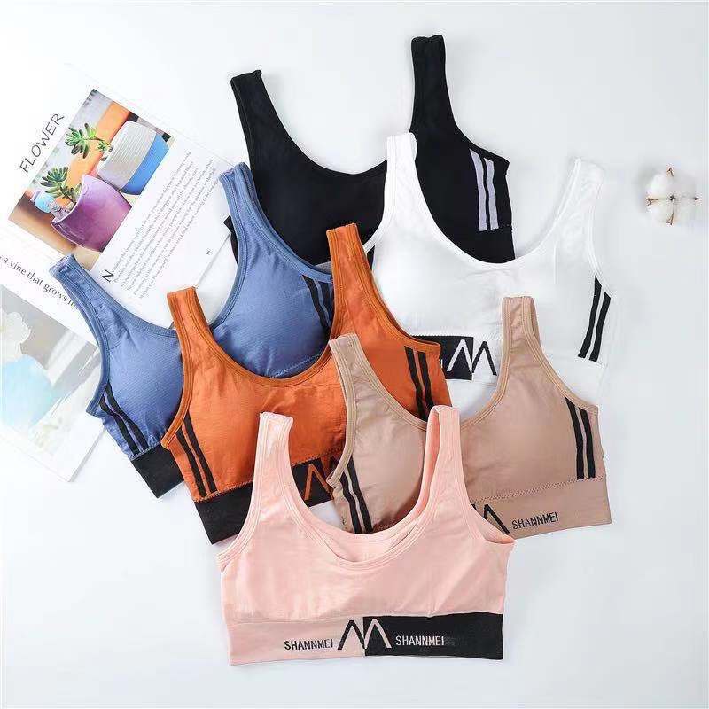 GO! BR468 BH Sport Bra SHANMEI 2 GARIS Push Up Gym Fitness Joging Yoga PakaianDalam Olahraga