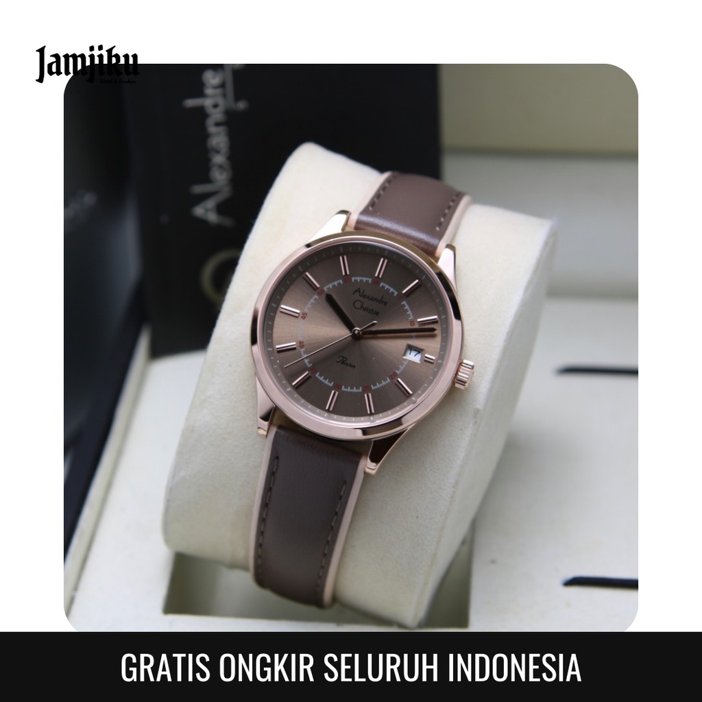 Alexandre Christie Wanita 2973 Original - Jam Tangan AC Leather, Kulit - Jam Tangan AC Original - Al
