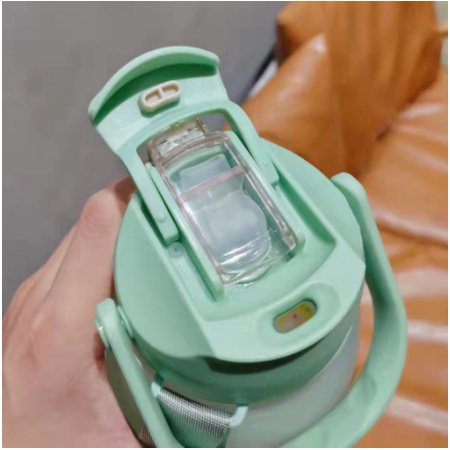 Botol Minum Viral Motivasi Penanda Waktu + Sticker 1.3 L / Botol Big Belly Gradasi Doff 1300ml KJ100