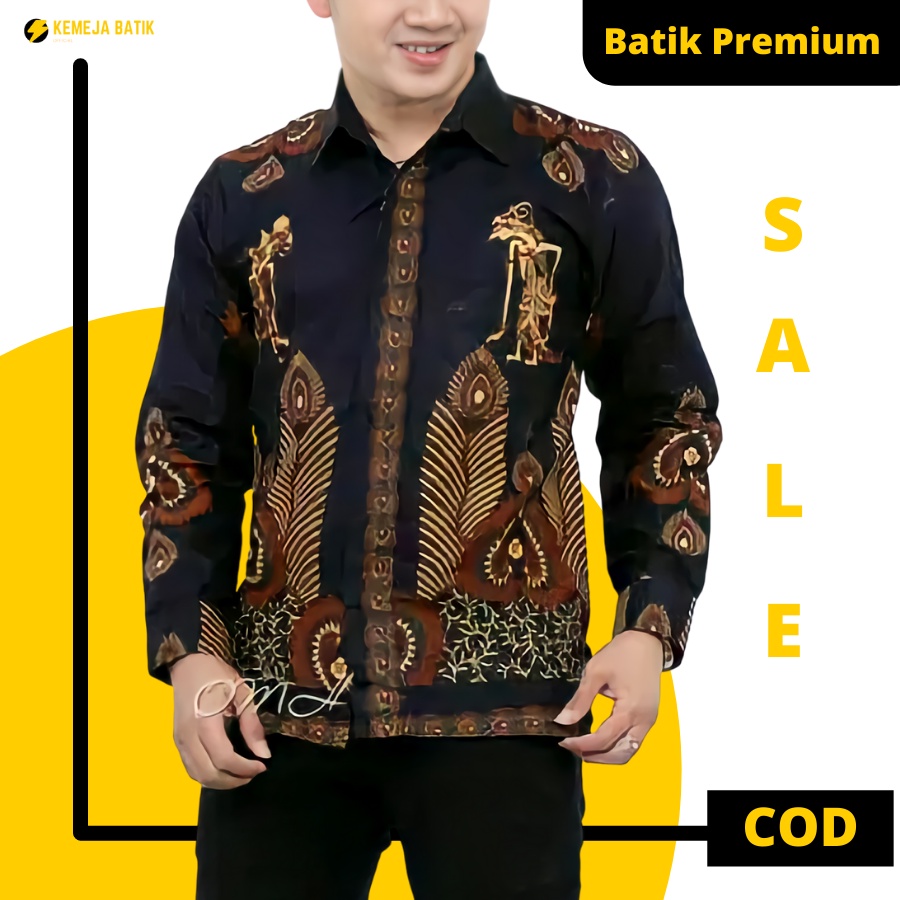 Kemeja Batik Pria Lengan Panjang Baju Batik Jokowi Pesta Batik Formal Kerja Paspampres Terbaru
