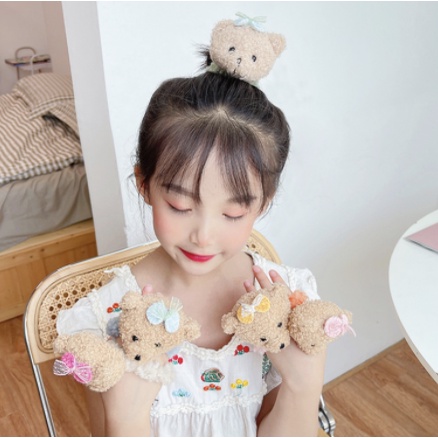 Ikat Rambut Anak Gaya Korea - Scrunchie Boneka Anak bentuk Pita Bear Beruang Bunny Rabbit Lucu