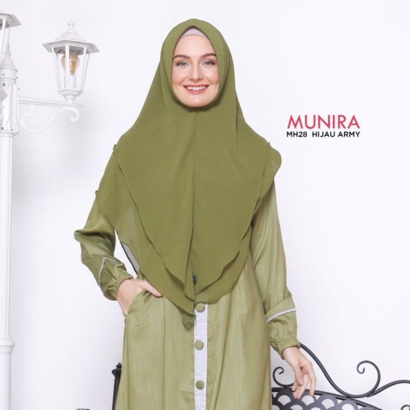 Munira MH28 Jilbab Khimar Ceruti Pet Antem Kerudung Khimar Syari Hijab Syari Terbaru UkhtiMunira
