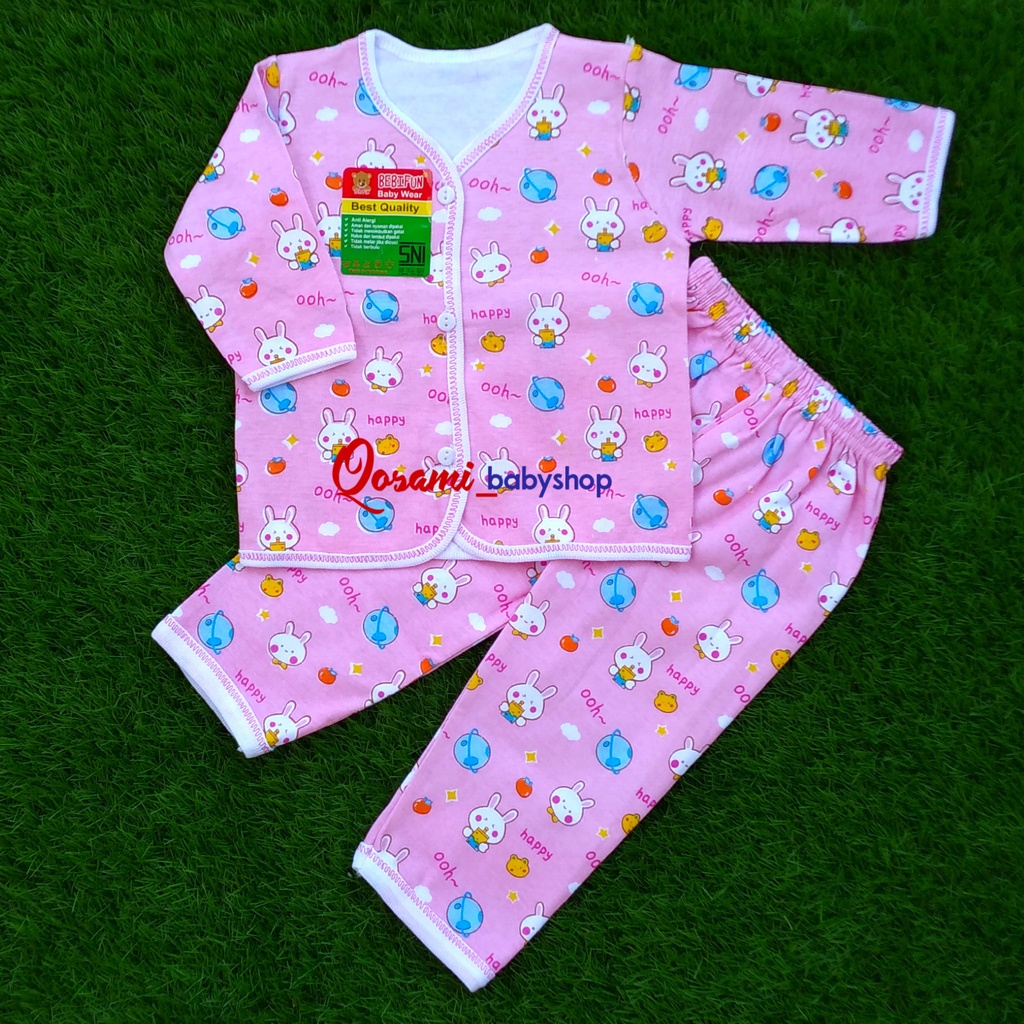 BABYFUN Cewek Setelan Panjang Bayi Newborn Motif Print SNI