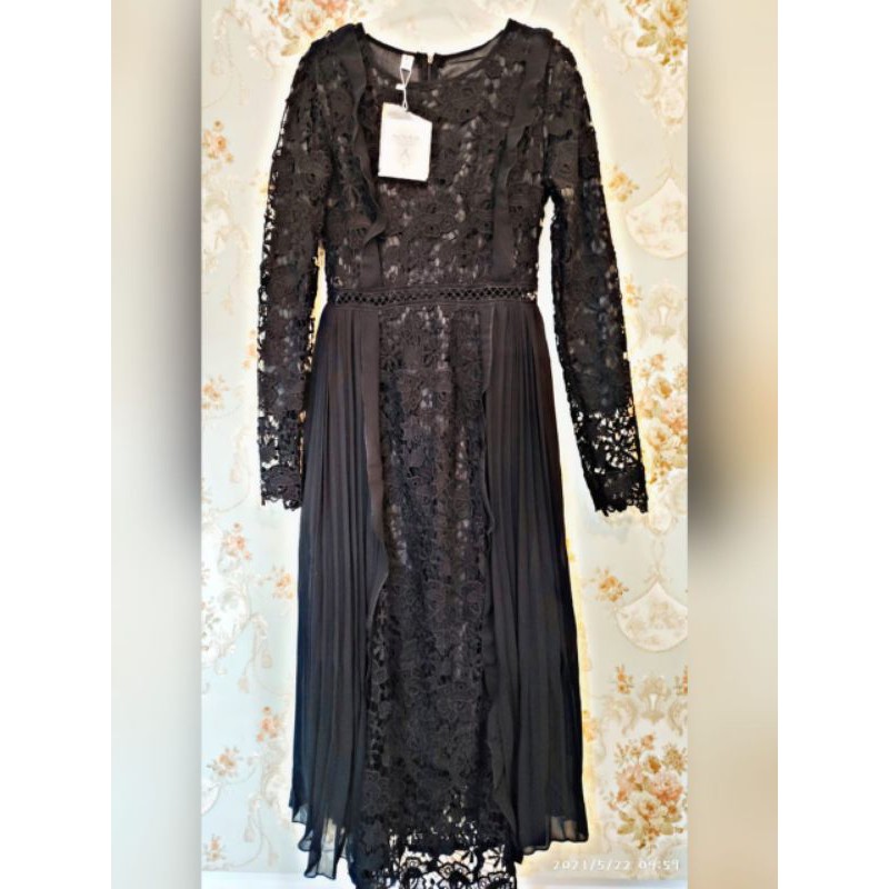 DRESS HITAM BROKAT KOREA IMPORT