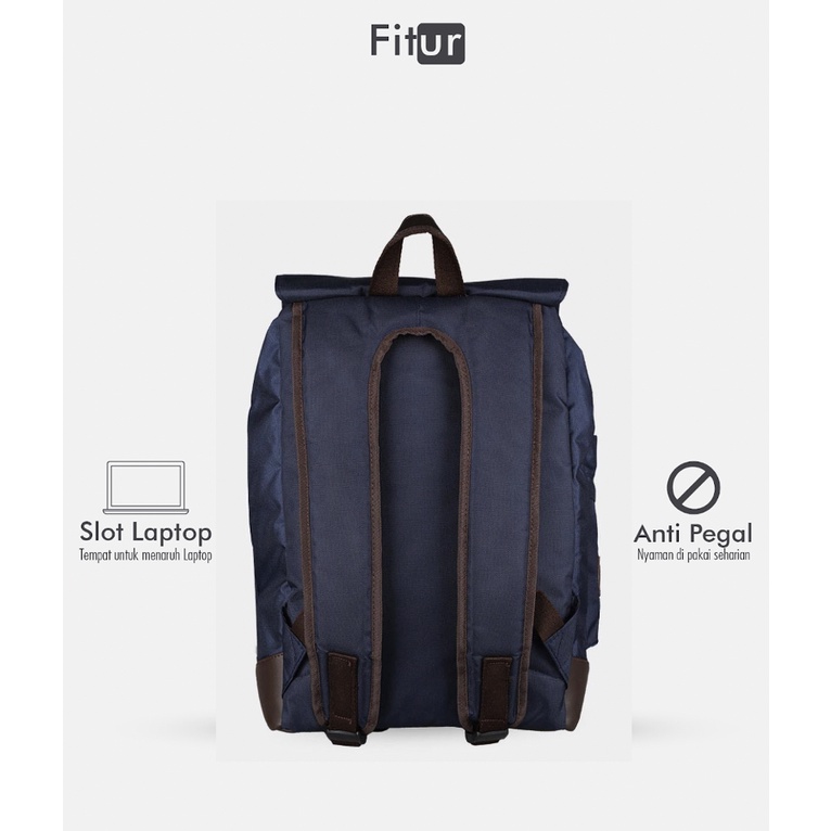 BRAIN STROM NAVY |ManNeedMe x URBAN| Tas Ransel Punggung Pria Wanita Backpack Kuliah / Kerja ORI