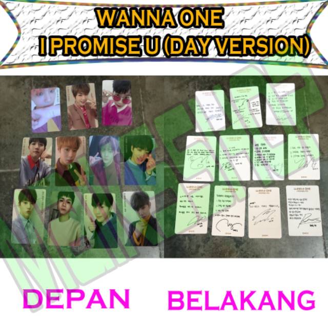 Wanna One I Promise You (All version) Photocard Kpop