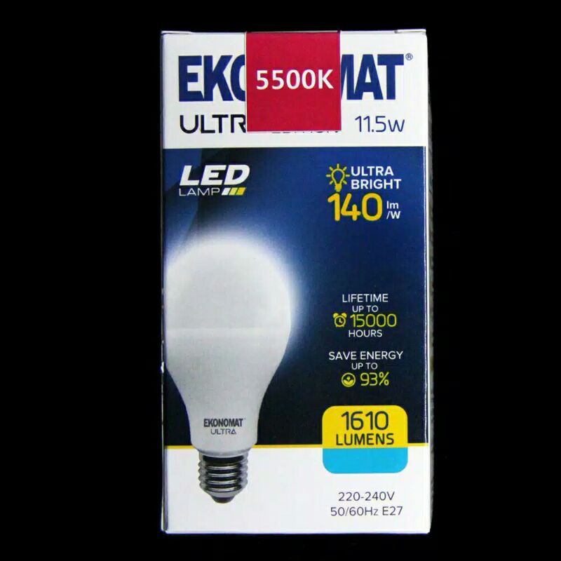 Lampu Ekonomat ULTRA 11,5 Watt Bohlam Warna 5500K