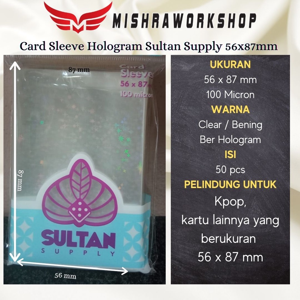 Card Sleeve Hologram | Sultan Supply | 56x87mm 100 micron