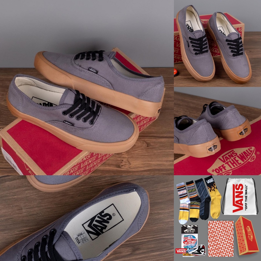 Sepatu Vans  Pria  Authentic Grey Sole Gum Original PREMIUM Waffle ICC DT IFC Bnib china