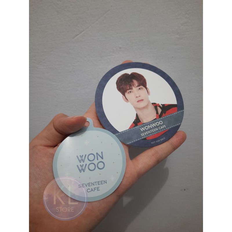 [Ready INA] Seventeen Cafe 2020 Winter Meat Festival Official Goods Coaster & Straw tag Wonwoo