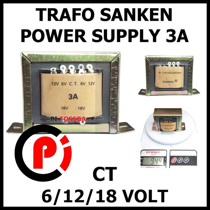 SANKEN Trafo 3A CT 18V Transformator Power Supply Step Down 18 Volt