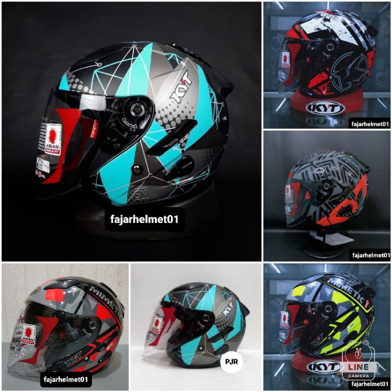 Helm Half Face KYT Galaxy Slide Flat R Galaxy Motif 100% Dijamin Original