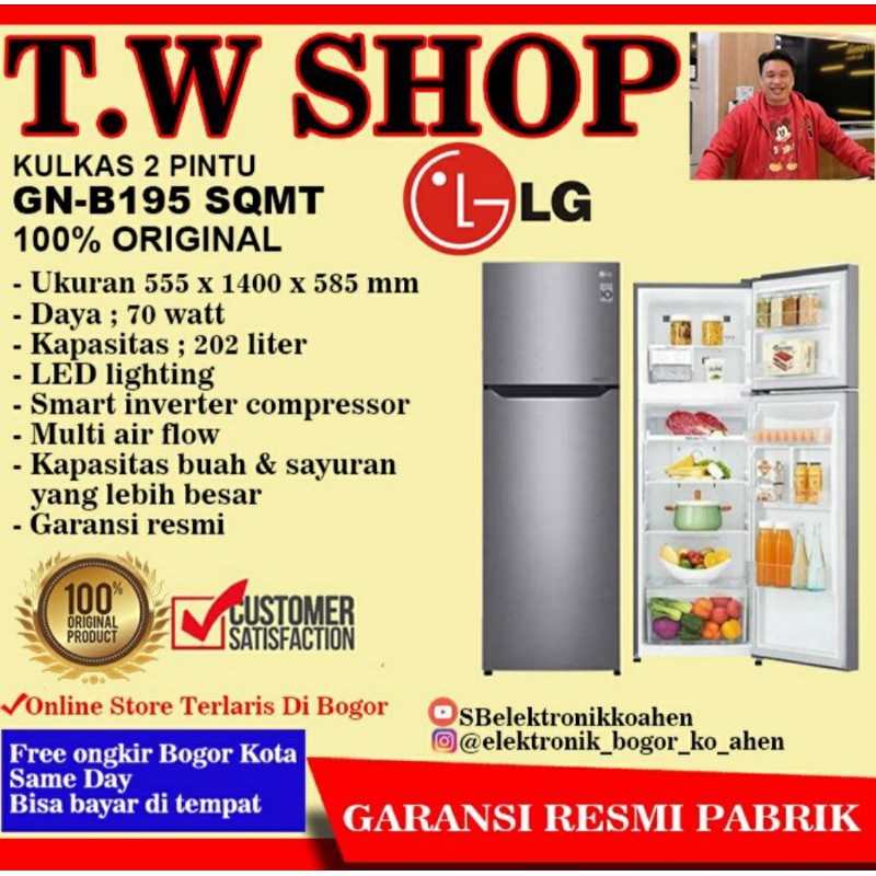 KULKAS LG GNB 195 SQMT LEMARI ES 2 PINTU GNB 195SQMT 187