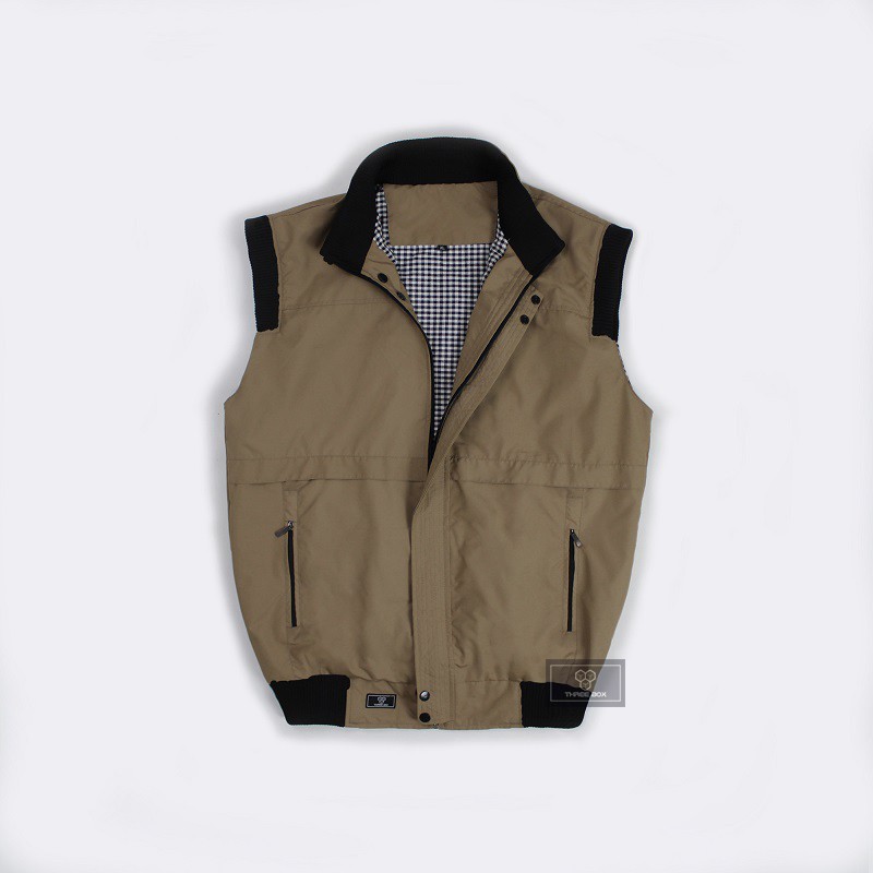 Vest Rompi Pria Wanita Casual Beige Keren Medium M L XL Big Jumbo 2XL 3XL Jumbo
