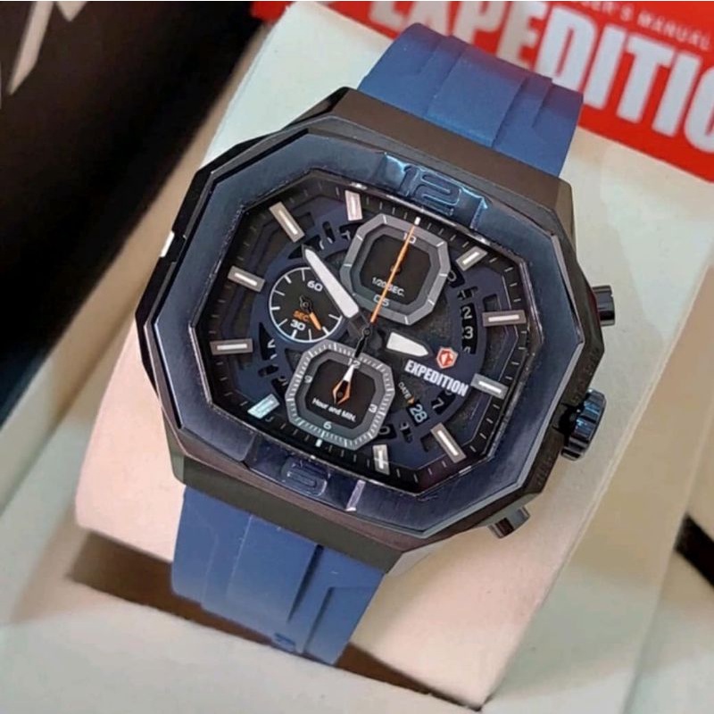 Jam Tangan Expedition E 6813 Pria / E6813 M Blue Black Original
