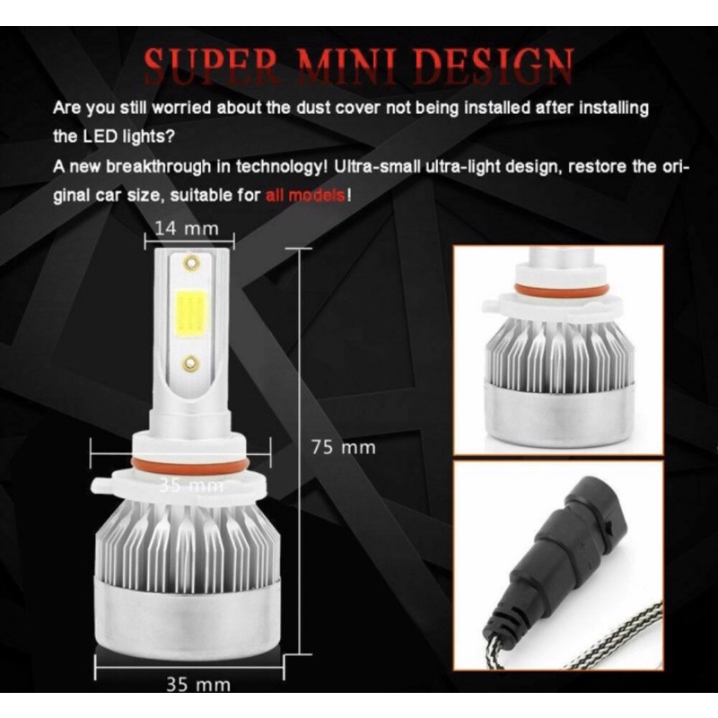ORIGINAL LAMPU LED MOBIL HEADLIGHT LAMPU UTAMA MOBIL C6 H4 C6 H11 36watt| LAMPU MOBIL FOGLAMP H11 | LAMPU UTAMA MOTOR H4