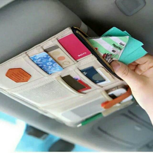 Tempat Kartu Mobil ,Pen,Ponsel Sun Visor Car Organizer