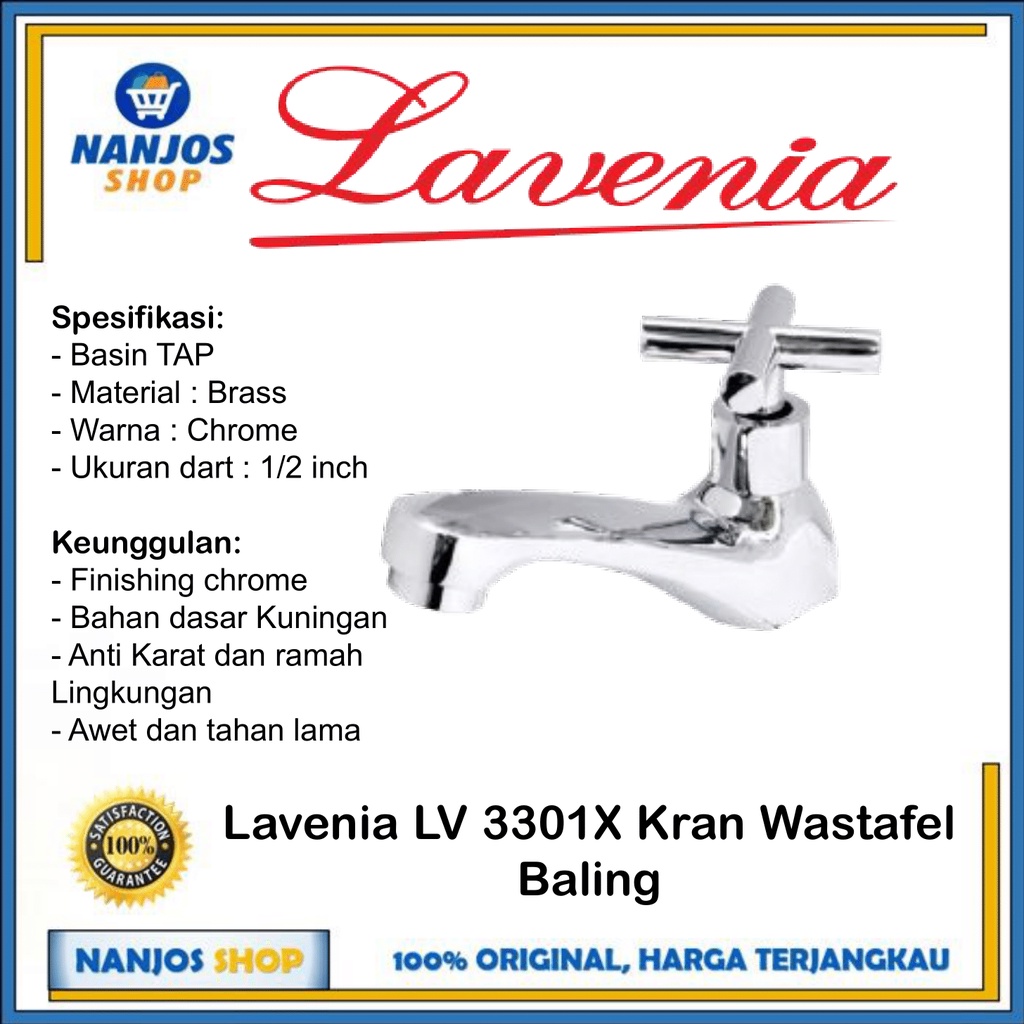 Lavenia Keran / Kran Washtafel Wastafel Basin Tap Lv 3301 X  Lv3301x