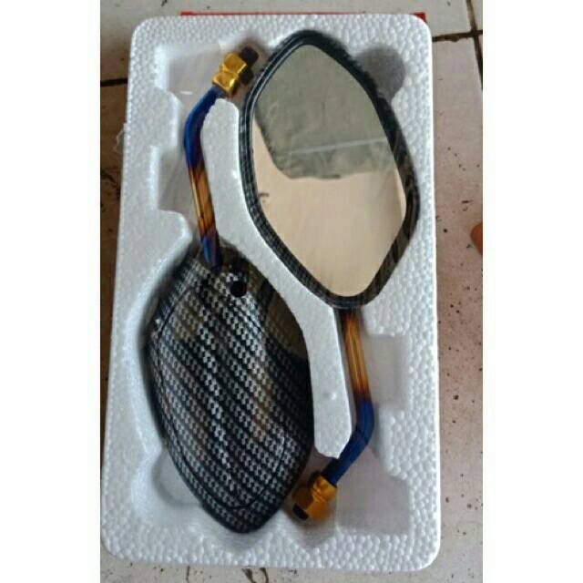 Spion karbon twotone honda vario150 beat scoopy spacy supra x125 supra x lama dll ready