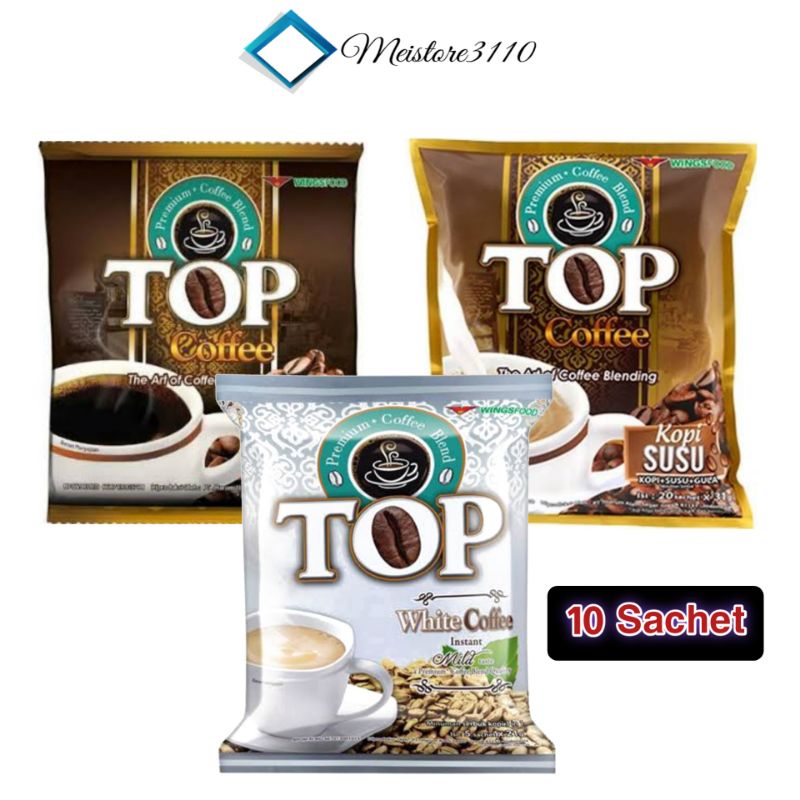 

TOP Kopi Susu Hitam White Renceng 10 Sachet