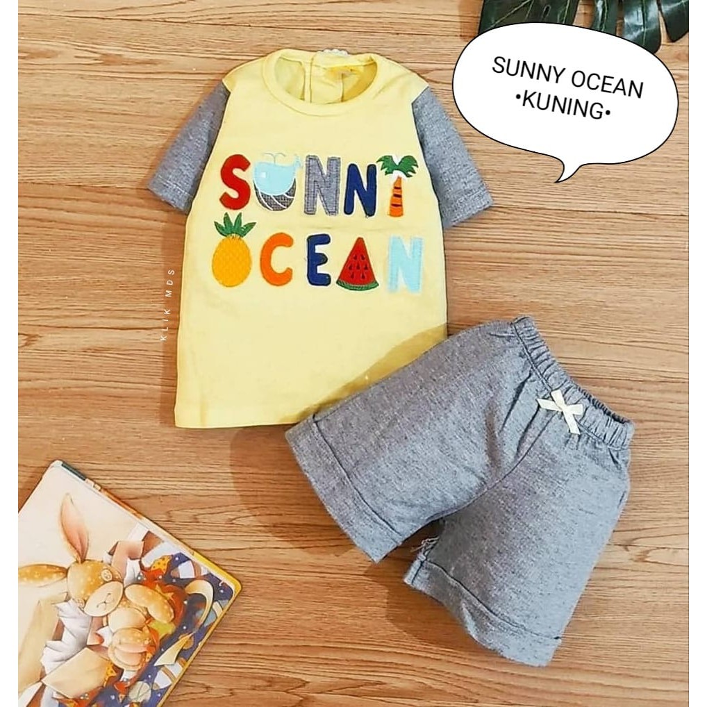 Klik Mds Setelan Baju Anak Bayi Perempuan Sunny Ocean 1 Ukuran Usia 0-6 Bulan