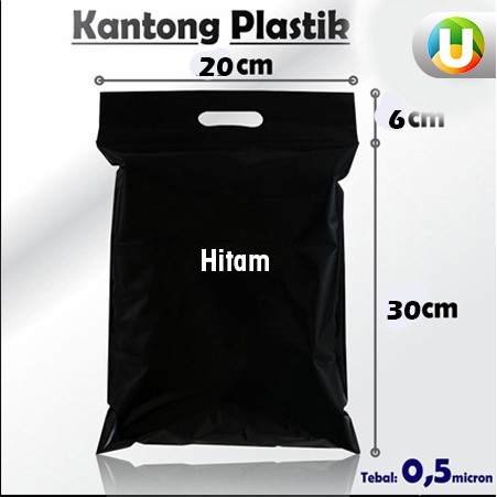 [Isi 40] Plastik Klip Pond Ziplock C-Tik 20x36cm (20x30+6cm) Hitam Packing Baju tebal 50Micron