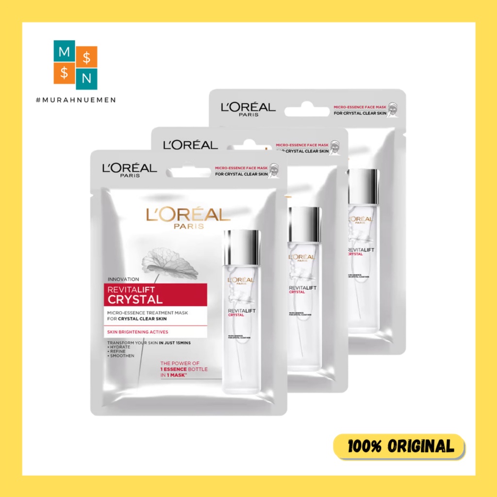 L'Oreal Paris Revitalift Crystal Miro-Essence Treatment Mask Skincare Masker Wajah Loreal