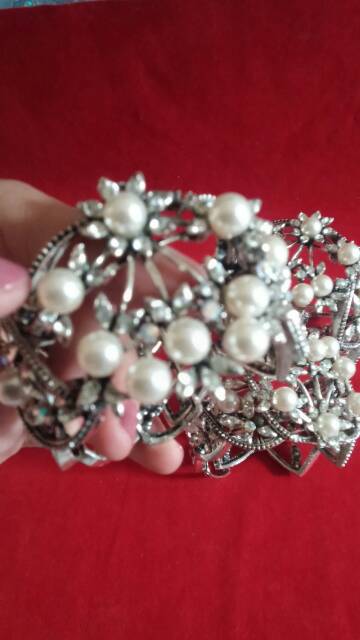 Gelang fashion permata mix pearl