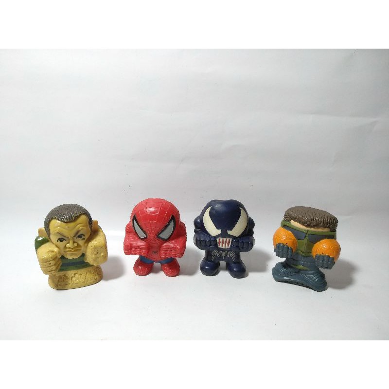 Superhero Nestle Spiderman Venom Sand Man Green Goblin Toys No Happy Meal Mcd Marvel Rare Jadul Kuno
