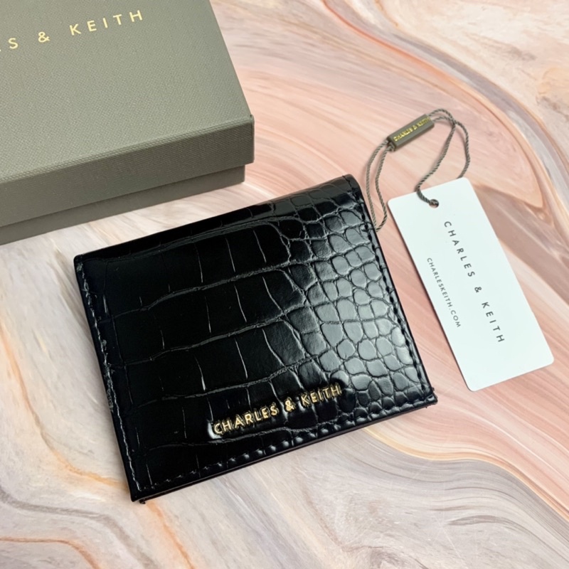 (PREMIUM 1:1) CK Croc-Effect Small Wallet