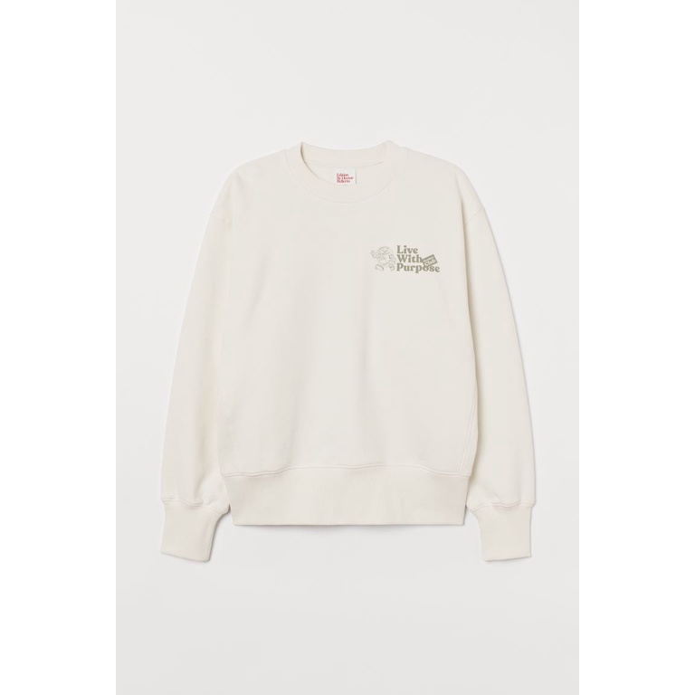 Crewneck H&amp;M ILLINOIS FANTASTIQUE TRUST HONESTY LIVE WITH PURPOSE CREWNECK H&amp;M CREAM SWEATER H&amp;M ORI